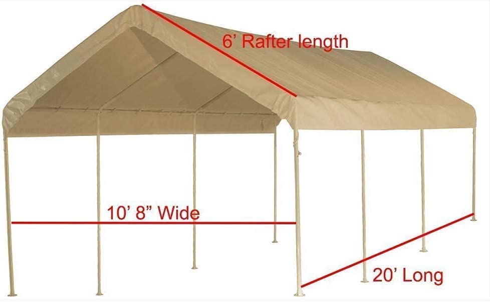 20x20 Party Tent Replacement Canopy Tarp Set Side Paneling and Valanced Top Set Replacement Tarp Kit Carport/Party Tent Top & Side Wall Set 3 Window Side Wall Replacement Tarps White 5pc