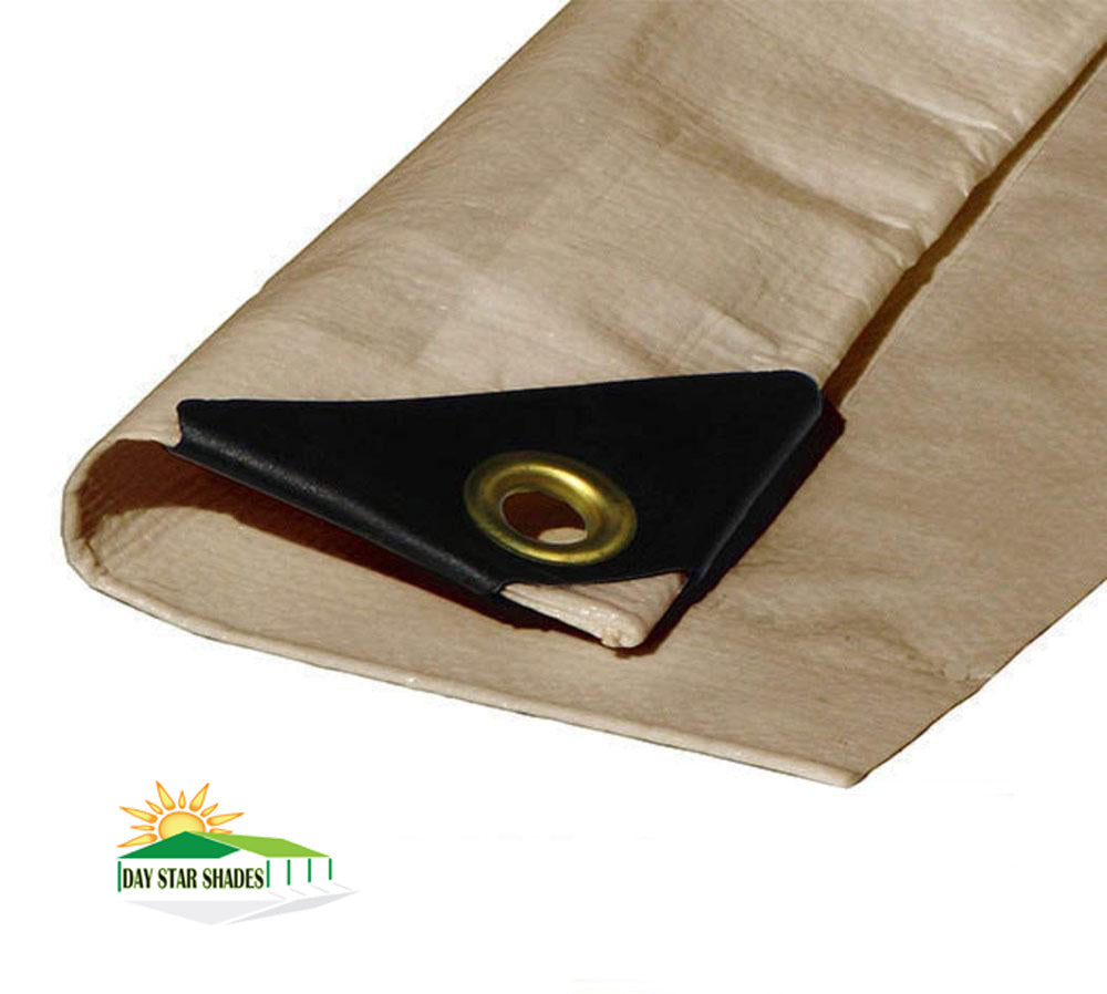 star tarp Day Star Shades EXTRA Heavy Duty 12 MIL BEIGE Tarp 3 Ply Coated Reinforced Canopy 3 Layer day star shades – DAY STAR SHADES