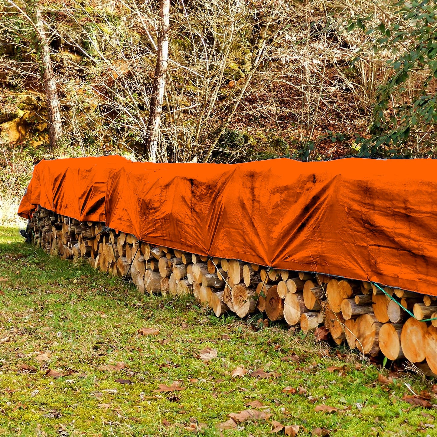 DAY STAR SHADES Extra Heavy Duty 12 mil ORANGE Tarp 3 Ply Coated Reinforced Canopy 3 Layer