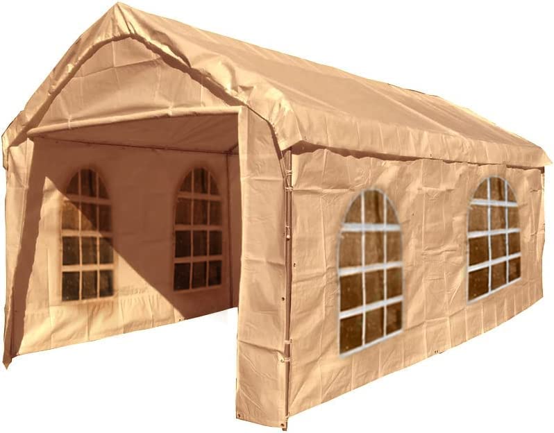 10X20 Canopy Tarp Set (5pc) Paneling and Top Set Valanced Tarp Kit Carport