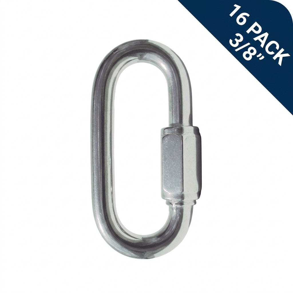 16-pc 316  Steel Quick Link Carabiners Set Heavy Duty 3/8" SCREW LOCK  Type