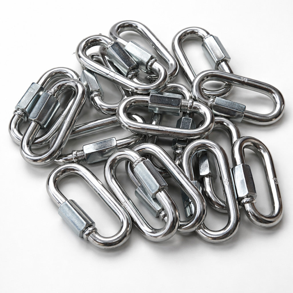 16-pc 316  Steel Quick Link Carabiners Set Heavy Duty 3/8" SCREW LOCK  Type