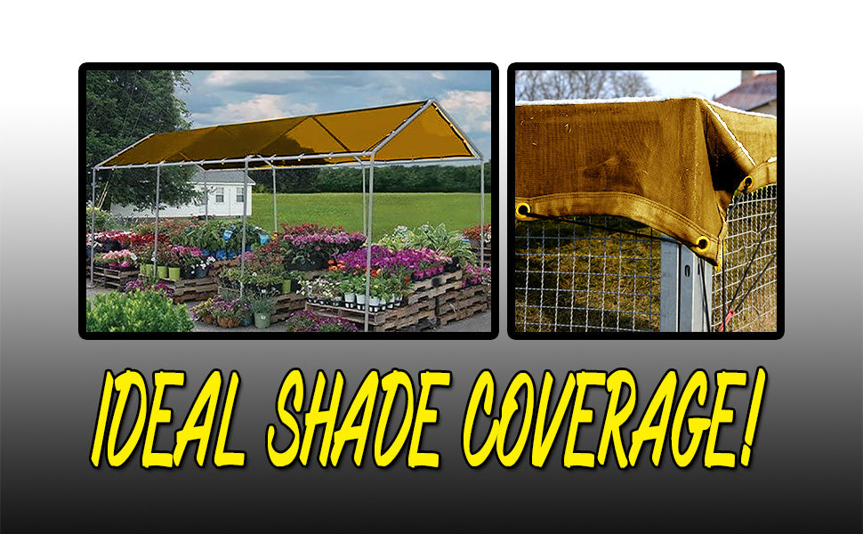 DAY STAR SHADES Beige Mesh Tarp Cover Patio Canopy Shade