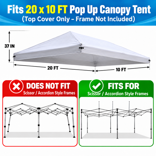 10x20 Canopy Replacement Top Cover  For POP UP FRAMES  (Only)