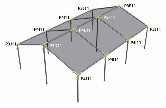 MEDIUM PEAK CANOPY 110° ANGLES P4I11 4-WAY SIDE