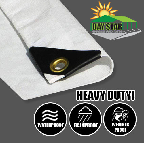 18 Mil WHITE PVC Vinyl Super Duty Tarp