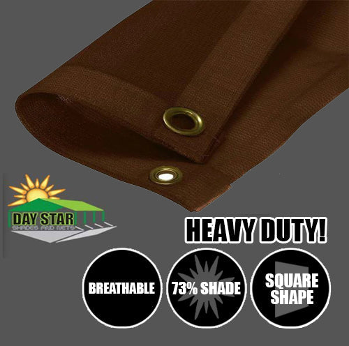 DAY STAR SHADES Brown Mesh Tarp Cover Patio Canopy Shade