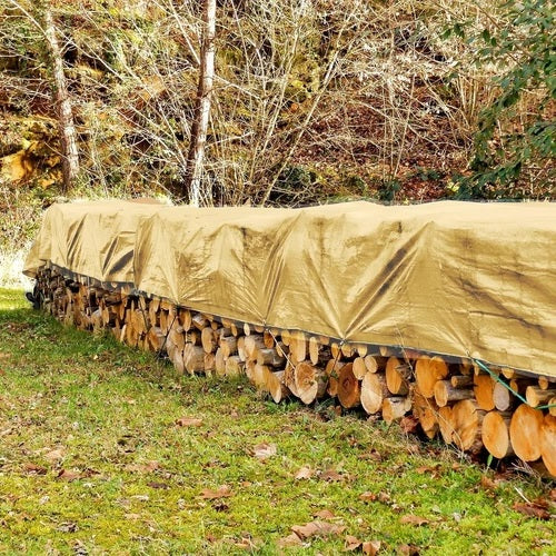 16 MIL Thick Ultra Heavy Duty Beige Tarp 3ply Waterproof 9.5oz UV Protected